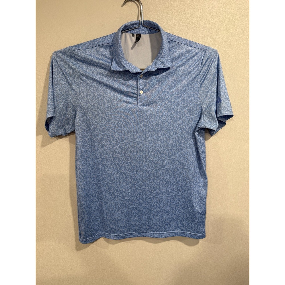 Adidas Performance Golf‎ Shirt Floral Print Blue Size Medium
